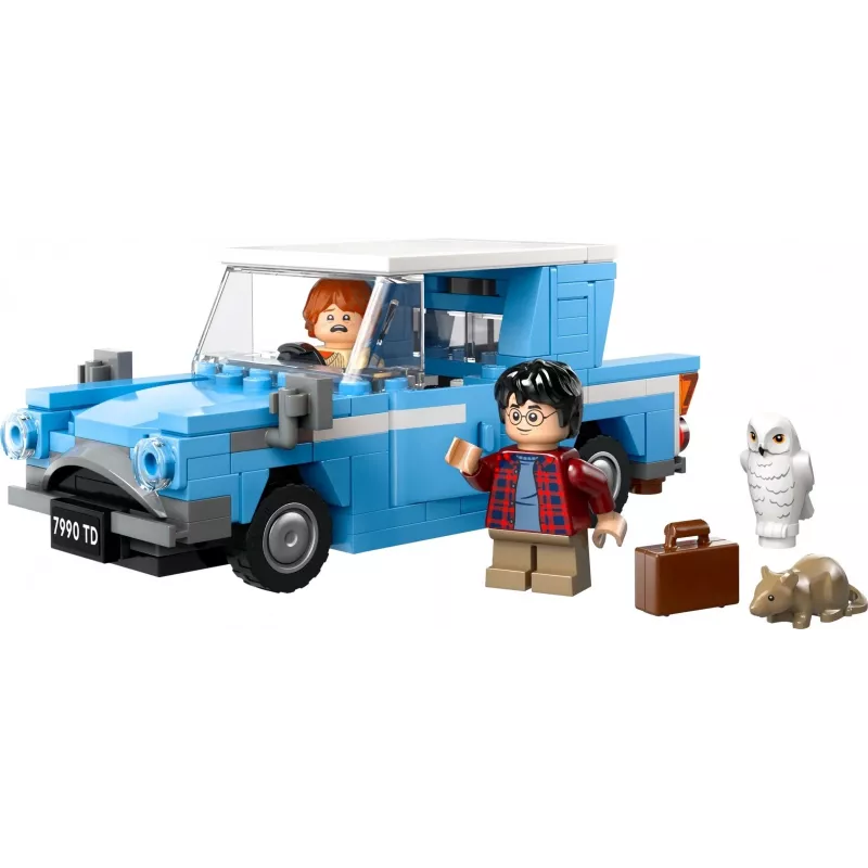 LEGO Harry Potter Fliegender Ford Anglia Auto-Spielzeug für Kinder ab 7 Jahren, Jungen und Mädchen, baubares Modell mit Ron Weasley Minifigur und Hedwig