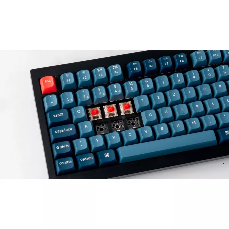 V6 Max, Gaming-Tastatur schwarz/blau-grau, DE-Layout, Gateron Jupiter Red, Hot-Swap, RGB