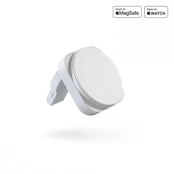 ZENS 2-IN-1 MAGSAFE + WATCH TRAVEL CHARGER WEISS