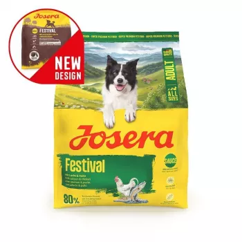 Trockenfutter für Hunde JOSERA Adult Festival 3 kg — Alleinfuttermittel für ausgewachsene Hunde mit Huhn und Reis