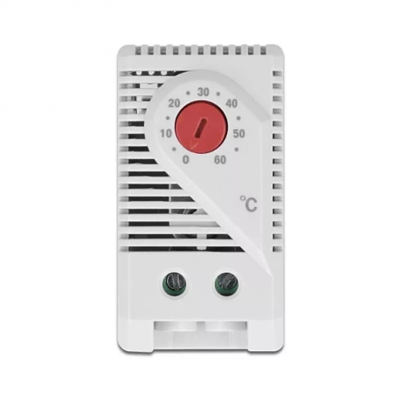 Thermostat DELOCK 66824, Kunststoffgehäuse, IP20, 30 W, 250 V, 10 A, 43×60×33 mm, grau/rot