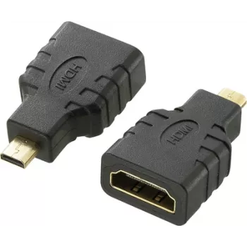 SpeaKa Professional HDMI-Adapter [1x HDMI-Stecker D Micro - 1x HDMI-Buchse] Schwarz Vergoldete Steckkontakte, Audio Return Channel (SP-7870184)