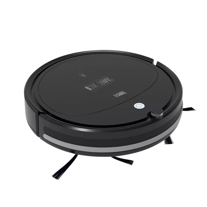 Roboterstaubsauger TEESA Smart VAC 2 — rund, schwarz, 1000 Pa Saugleistung, 9,6 V/2000 mAh Li-Akku, 0,2 l Staubbehälter, WLAN, automatische Rückkehr
