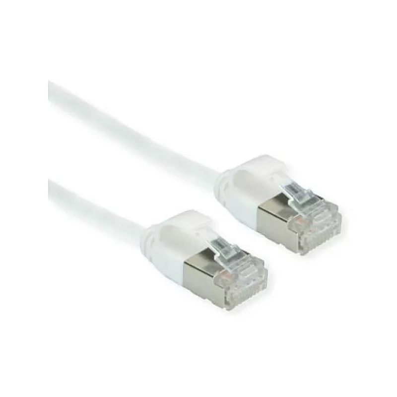 ROLINE GREEN U/FTP Patchkabel Kat.6A (Klasse EA), LSOH, schlank, Weiß, 5 m
