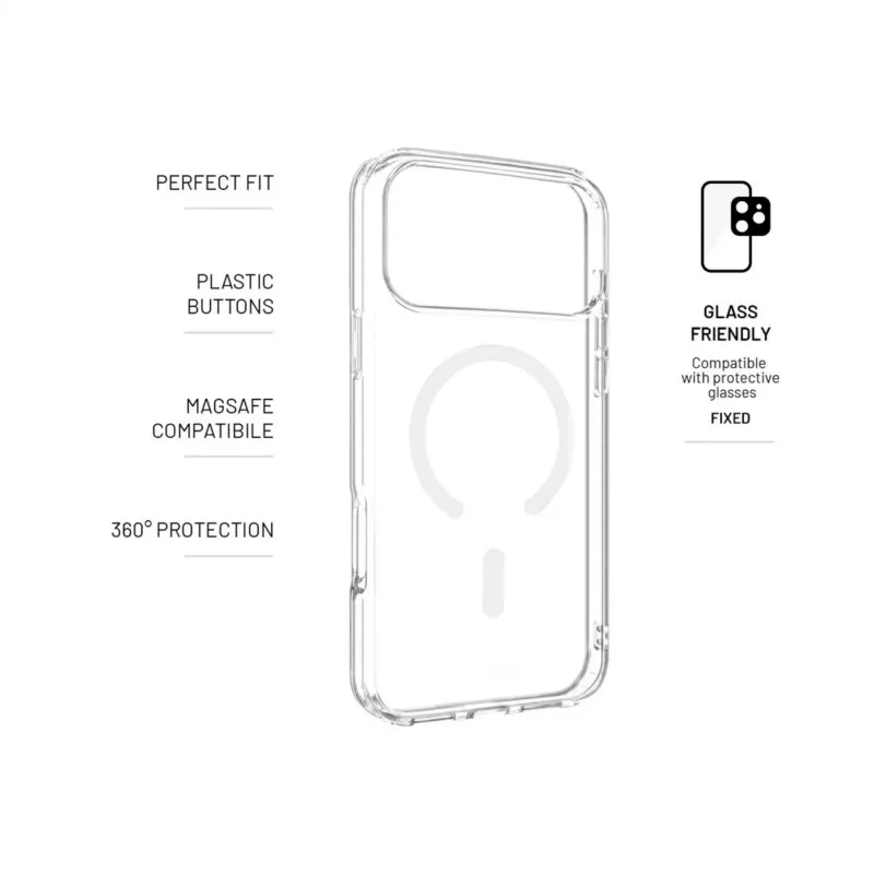 Gehärtetes Glas-Displayschutz FIXED MagPure für Apple iPhone 17 Pro Max – klar, präzise Passform, erhält die Touch-Empfindlichkeit