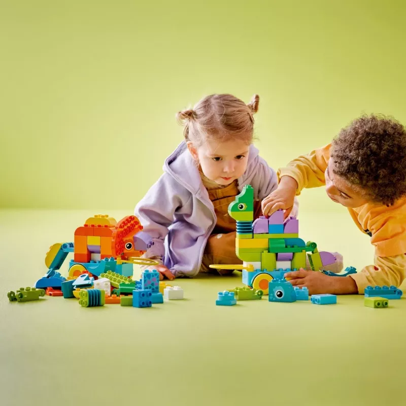 Konstruktionsspielzeug LEGO DUPLO 10451 Dinosaurier auf Rädern 3-in-1-Set, 108 Teile, Alter 3+, Höhe 220 mm