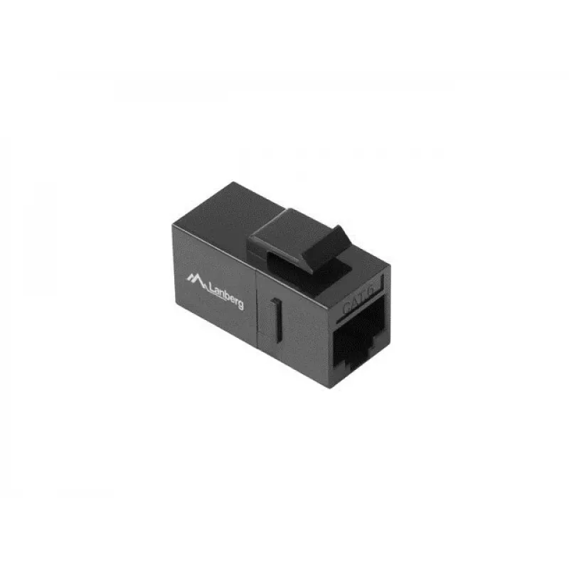 Keystone-Modul LANBERG KSU6-3000 — Cat6 U/UTP RJ-45 Buchse auf RJ-45 Buchse, flache Bauweise, schwarz