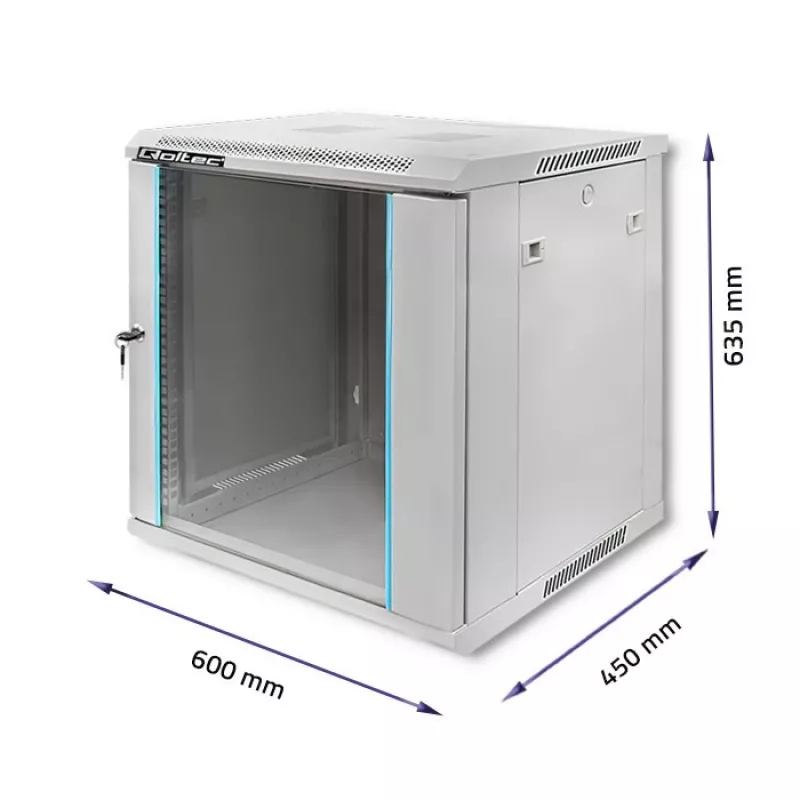 Rack-Schrank QOLTEC 19-Zoll 12U Modell 54485 — Netzwerk-/Servergehäuse