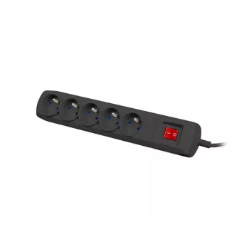 Überspannungsschutz NATEC Bercy 400 — 5 Steckdosen, 3 m Kabel, schwarz