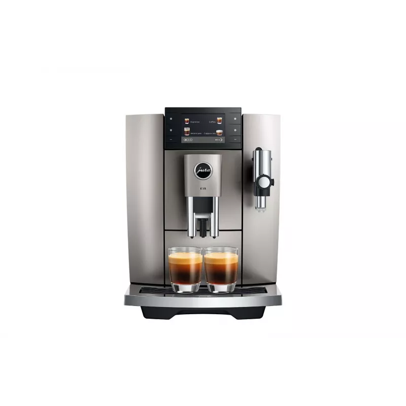 Espressomaschine JURA E8 Vollautomat 1,9 l Silber – 15 bar, 3,5-Zoll-Display, Mahlwerk, Milchaufschäumer