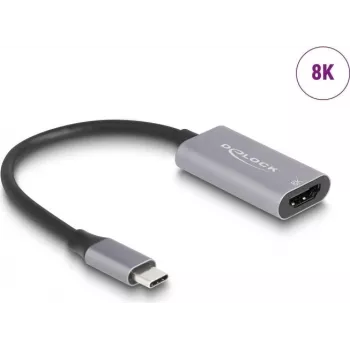 DeLOCK USB-Grafikadapter 7680 x 4320 Pixel Schwarz Grau
