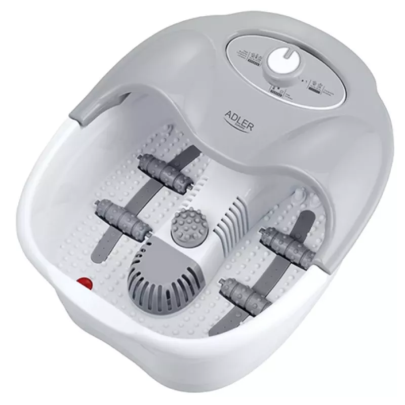 Beinmassagegerät Adler AD 2167 mit Roll- und Vibrationsmassage, Wärme, einstellbarer Intensität, 80 W, Grau Weiß