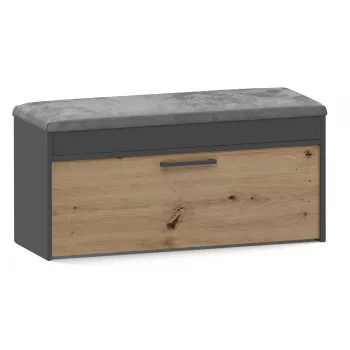 Geschlossener Schuhschrank Top e Shop PARMA — Anthrazit und Eiche, Spanplatte, 1000×490×350 mm