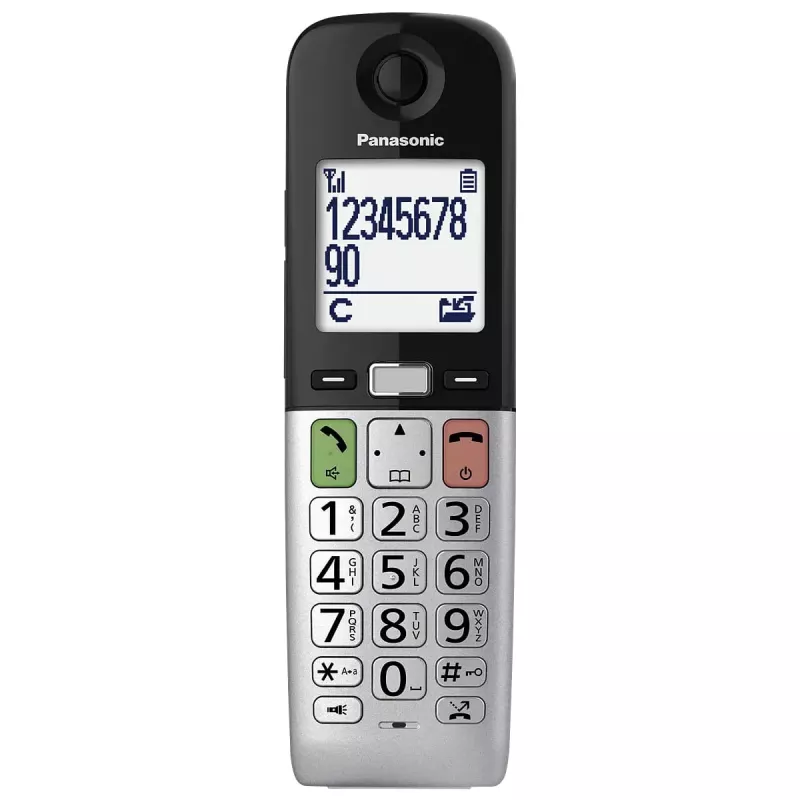 DECT-Telefon Panasonic KX-TGU430 schnurloses Handgerät, Freisprechfunktion, Anruferkennung, 2,4-Zoll-Display, 1000-Einträge-Telefonbuch, grau/schwarz