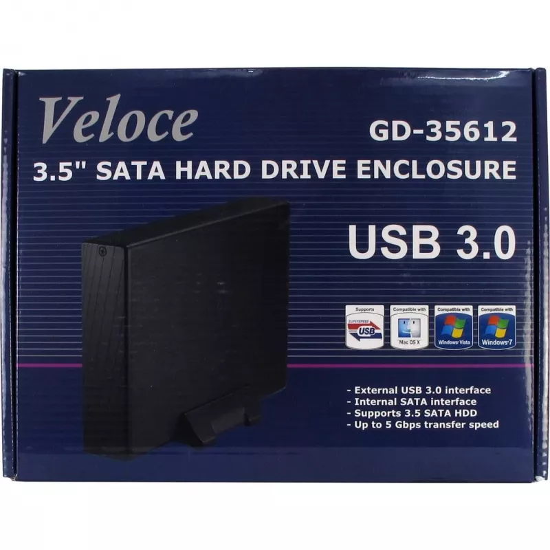 Inter-Tech Veloce GD-35612 - Speichergehäuse - 3,5 Zoll (8,9 cm) - SATA 3 Gb/s - USB 3.0