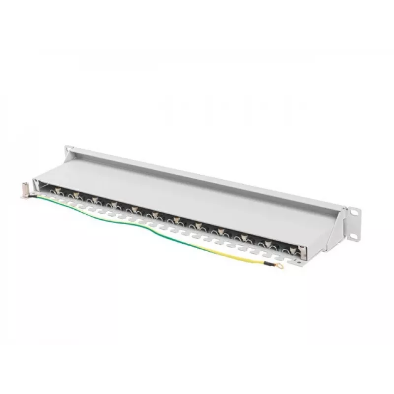 Patchpanel 1U LANBERG PPS7-1024-S – 24-Port, Cat7, F/UTP, Metall, 1U (445×102×44,5 mm)