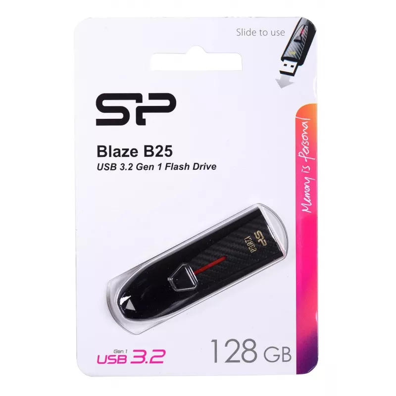 Silicon Power Blaze B25 USB-Stick 128 GB USB Typ-A 3.2 Gen 1 (3.1 Gen 1) Schwarz
