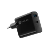 Kabelgebundes Mobilgeräte-Ladegerät NATEC NUC-2143, 45 W, USB-C PD 3.0 + USB-A QC 3.0, 110–240 V, Schwarz