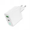 Netzladegerät 220V GEMBIRD, Universal, 1x USB Type-C PD 20 W, 1x USB-A 3.0 QC 18 W, LED-Anzeige, Weiß