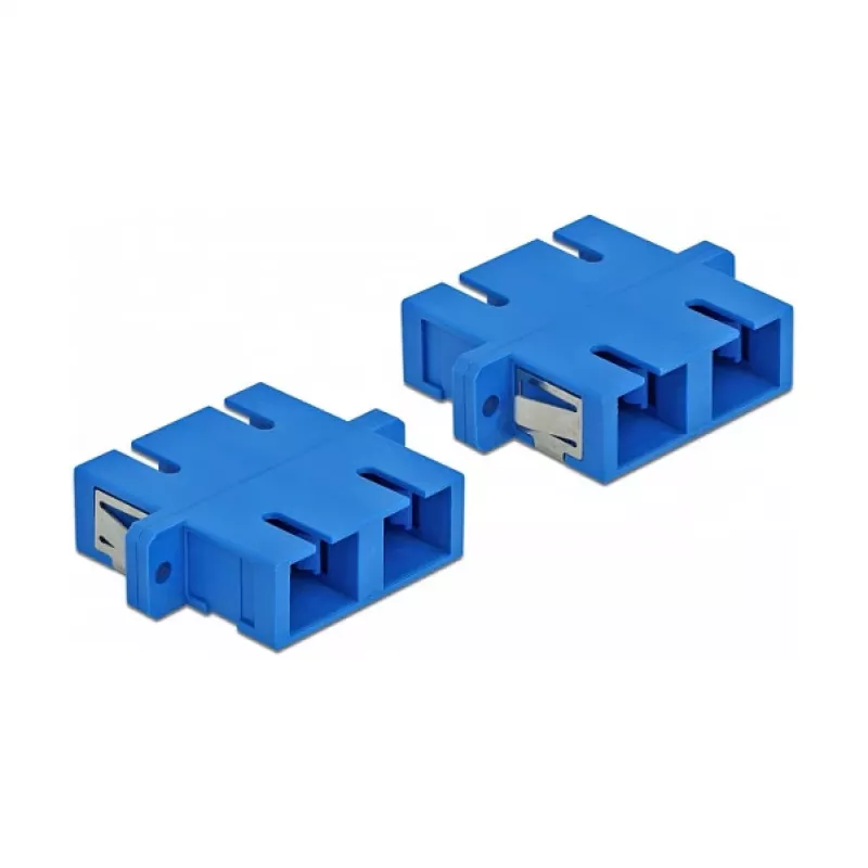 Glasfaserstecker SC Buchse–Buchse DELOCK 85991, blau, 4er-Pack