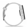 Smartwatch GARMIN Forerunner 165 — GPS, AMOLED 1,2 Zoll, 4 GB, 5 ATM, 11 Tage Akku, Graues Gehäuse, Weißes Armband