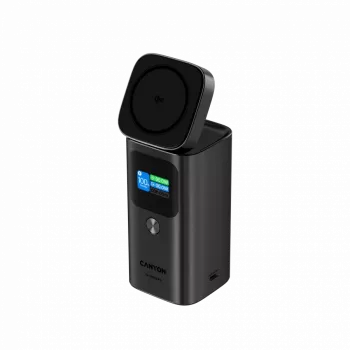 CANYON Qi2 magnetische Powerbank OnPower 150 15000mAh Aluminium Dunkelgrau