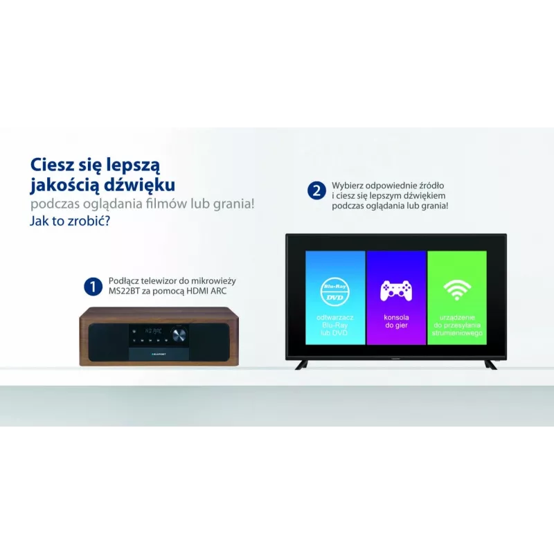 Tragbarer Bluetooth-Lautsprecher BLAUPUNKT MS22BT — Kabelloser tragbarer Sound, Bluetooth-Konnektivität