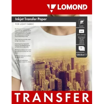 Lomond Thermotransfer-Tintenstrahlpapier A4, 10 Blatt, für helle Stoffe