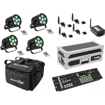 Tragbares batteriebetriebenes Beleuchtungsset EUROLITE AKKU Mobile 20000668, wiederaufladbares LED-Scheinwerfer-Kit