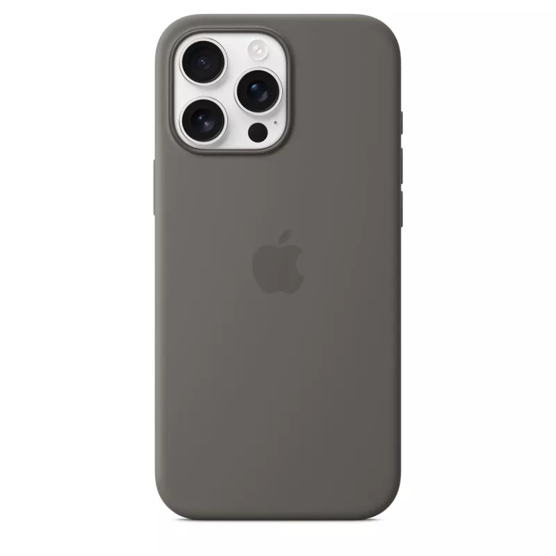 Silicone Case mit MagSafe für iPhone 16 Pro Max - Steingrau