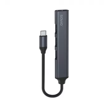 USB 3.0 4-Port Schnittstellen-Hub SAVIO AK-71 mit USB-C Host, 5000 Mbit/s, 2 Jahre Garantie