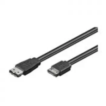 Wentronic Goobay HDD eSATA-Kabel 1,5 GBit/s / 3 GBit/s / 6 GBit/s, Schwarz, 0,5 m – SATA L-Typ-Stecker > eSATA I-Typ-Stecker (93246)