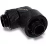 Eiszapfen 16/10mm Einschraubfitting 90° drehbar G1/4, schwarz, Anschluss für Weichschläuche (PVC, Silikon, Neopren)
