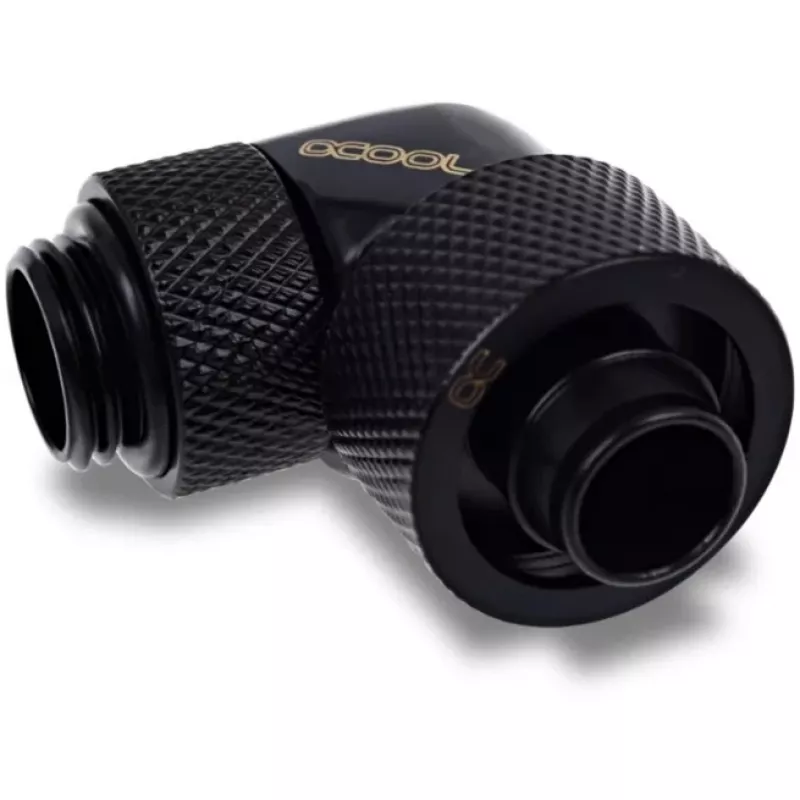Eiszapfen 16/10mm Einschraubfitting 90° drehbar G1/4, schwarz, Anschluss für Weichschläuche (PVC, Silikon, Neopren)