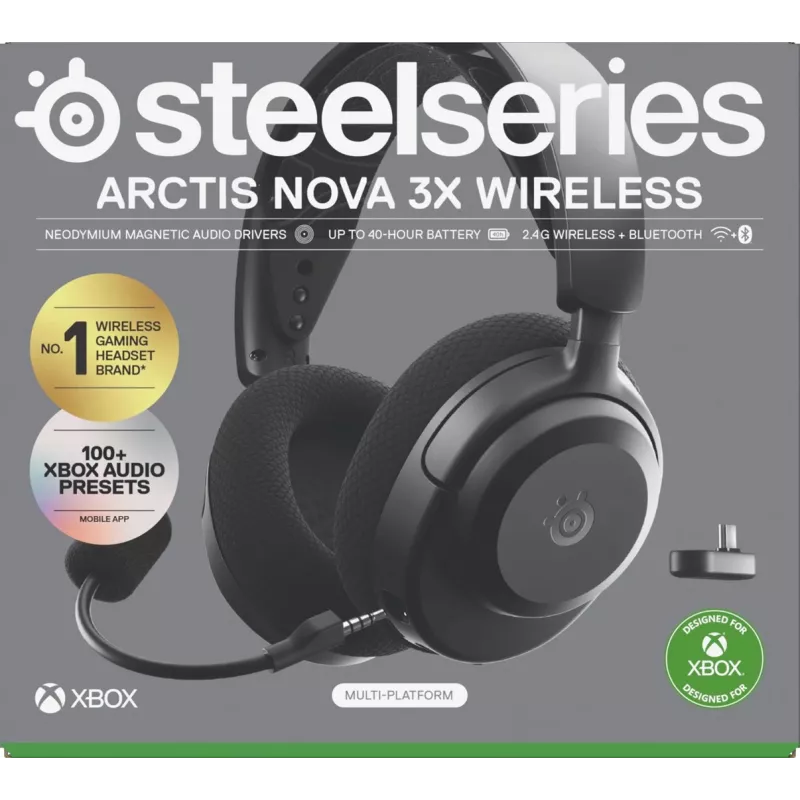 Headset STEELSERIES Arctis Nova 3X Wireless Bluetooth — ohrumschließend, Kopfbügel, 20–22000 Hz, 260 g