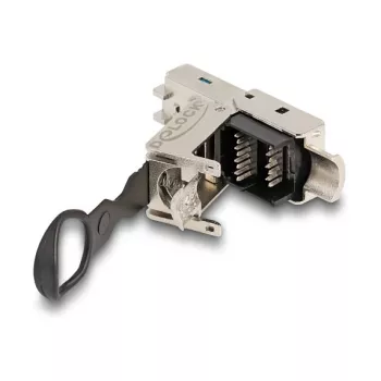 DeLOCK RJ45-Stecker feldkonfektionierbar Cat.6A werkzeugfrei silber Stecker