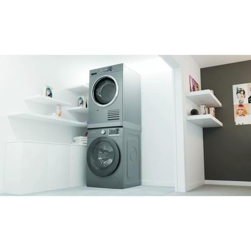 Stapelset-Verbinder WHIRLPOOL C00855467 für 60 x 60 cm Waschmaschine und Wäscheständer, ausziehbare Ablage, Gurt und Antirutsch-Pads