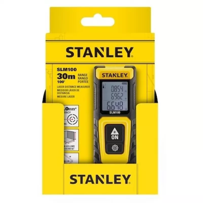 Entfernungsmesser STANLEY SLM100 — Laser-Reichweite 30 m, kompaktes Handmessgerät
