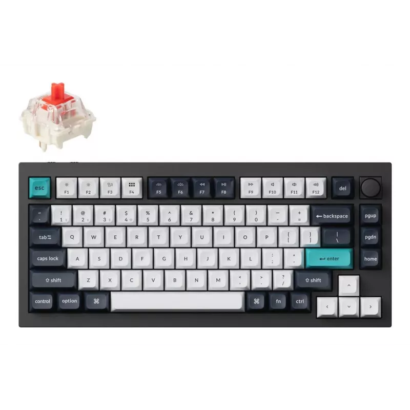 Mechanische Tastatur Keychron Q1 Max — USB + RF Wireless + Bluetooth, QWERTY Nordisch, Schwarz, RGB