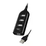 VAKOSS USB-Hub TC-234UX — 4-Port-USB-2.0-Hub, DC-Stromversorgung (5 V, 1 A), schwarz