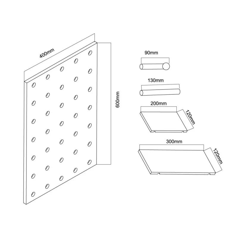 Maclean MC-130 WD Organizer aus Holz, Wandtafel 40x60 cm, max. 20 kg