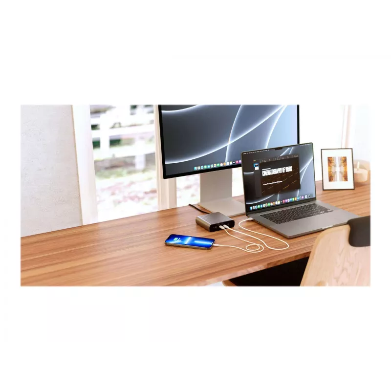 HYPER 245W GaN Desktop-Ladegerät für Laptop, Smartphone, Tablet Schwarz, Silber AC, Akku Schnellladen Indoor
