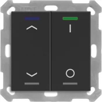 MDT BE-TAL550206.C1 KNX-Taster Light 55 2-fach RGBW Schwarz matt Jalousiesteuerung Schalten 1