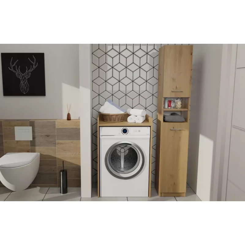 Top e Shop POLA Wäscheraumschrank für Waschmaschine – Artisan Oak
