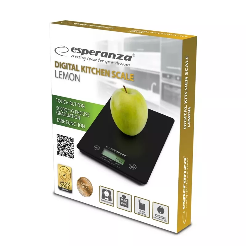 Esperanza EKS002K Elektronische Küchenwaage Schwarz Tischrechteckig
