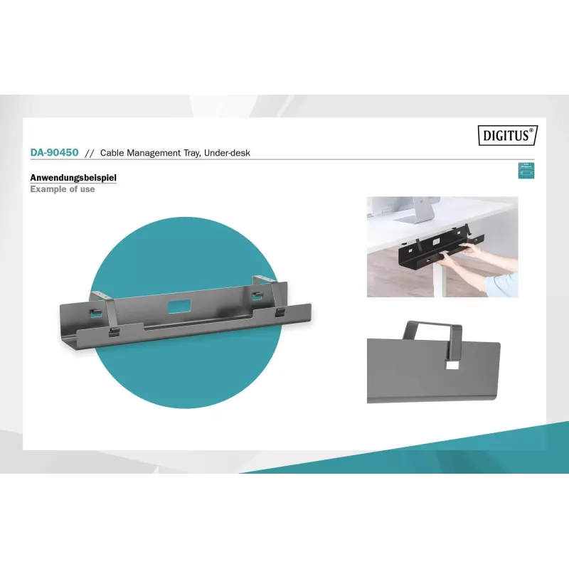 Digitus DA-90450 Kabelmanagement-Wanne 600x135x108mm Schwarz Stahl 1