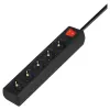 Steckdosenleiste SAVIO LZ-15 — 5 AC-Steckdosen, Universalstecker, 5 m Kabel, 2500 W, 10 A, schwarz