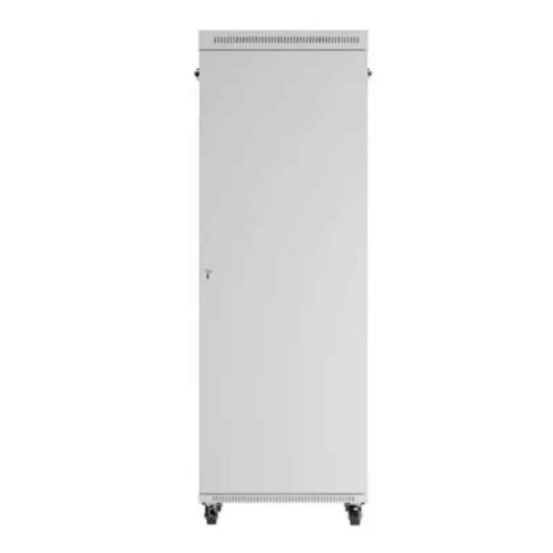 Rack-Schrank LANBERG FF01-8047-12SL 47U 800x1000 mm grau mit vorderen und hinteren Glastüren und Platz für LCD-Panel