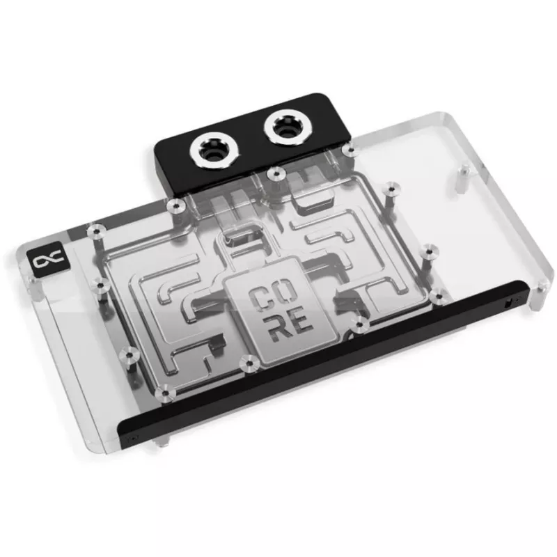 Grafikkarten-Wasserkühler Alphacool Core RX 9070 XT Hellhound+ Transparent Chrome mit Backplate