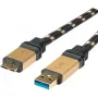 ROLINE Gold USB 3.0 Kabel, USB A Stecker - USB 3.0 Micro B Stecker 2,0m (11.02.8879)